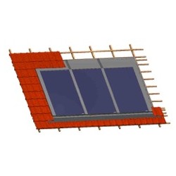 Capteurs intégrés en toiture vue en coupe